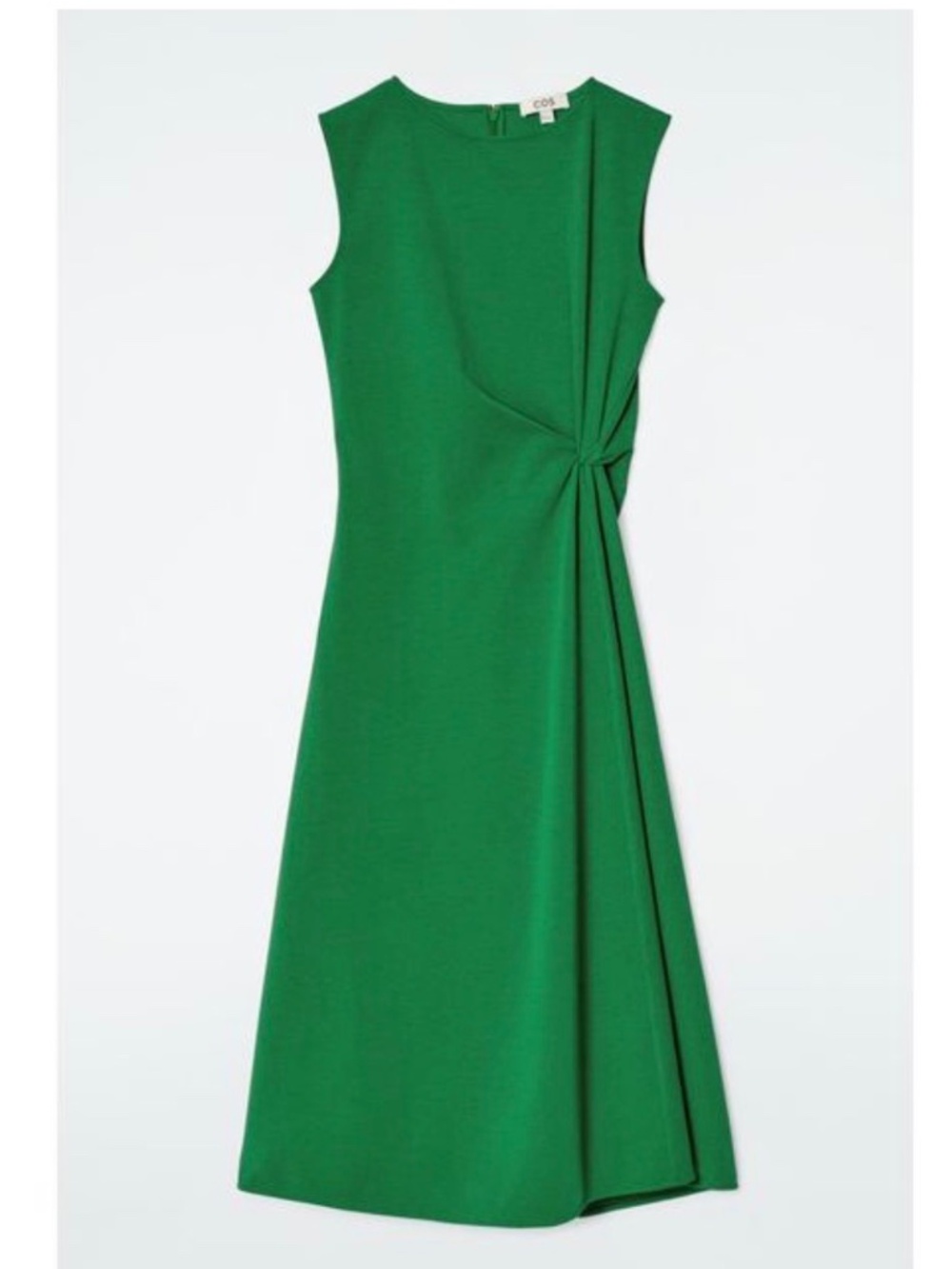 COS Twist Detail Midi Dress Green, Small